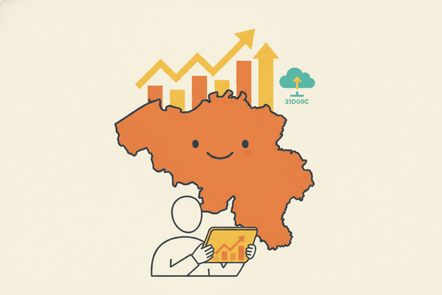 Editorial illustration for “IT salaries in Belgium Survey”.