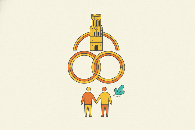 Editorial illustration for “Getting Married in Belgium”.